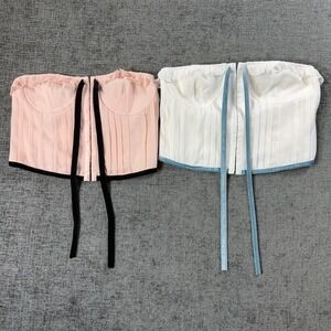 Women's Pacsun Beverly And Beck‎ Corset Lot Of 2 Size Small Pink White NWT